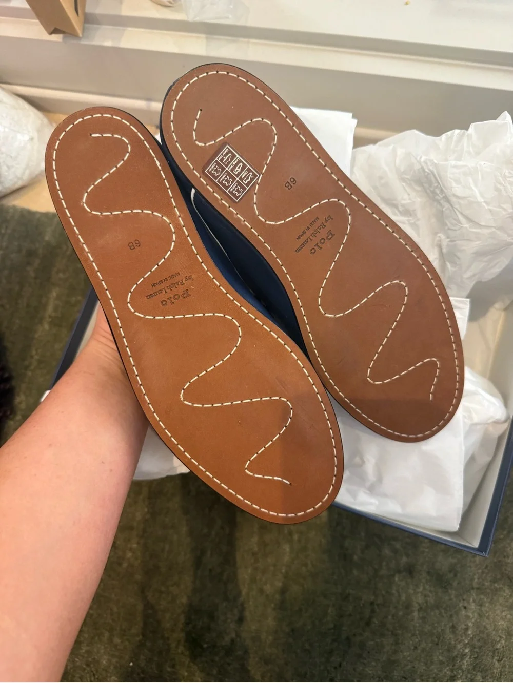 NWT Polo by Ralph Lauren Navy Bow Loafer